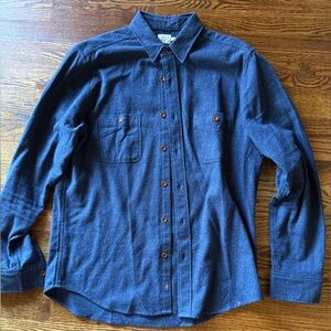 Faherty Legend Sweater Shirt in Brighton Navy Twill, Size Large (L)